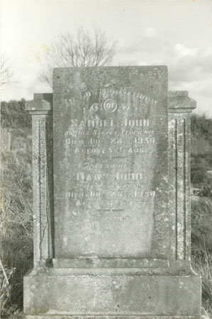 Photograph of Samuel John and Mary John grave